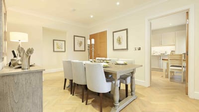 Interior dining room with elegant decor