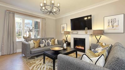 Cozy common area with a fireplace and seating