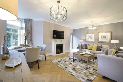 Stylish common area in a senior living facility
