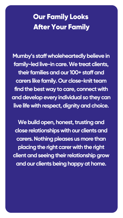 Text about family-led care philosophy