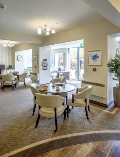 Bright and inviting common area in the facility