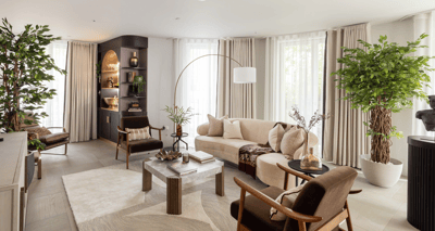 Cozy and welcoming common area with seating