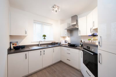 Modern kitchen interior in a retirement living facility