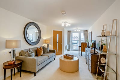 Cozy living room in a retirement facility