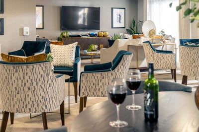 Cozy common area with seating and decor