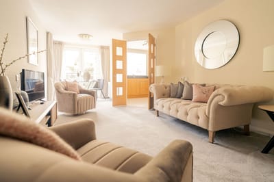 Bright common area with comfortable seating