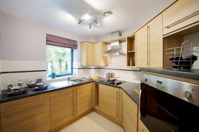 Modern kitchen space with natural light