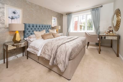 Stylish bedroom with a cozy interior design.