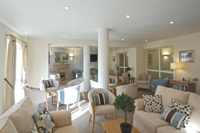 Bright common area with comfortable seating
