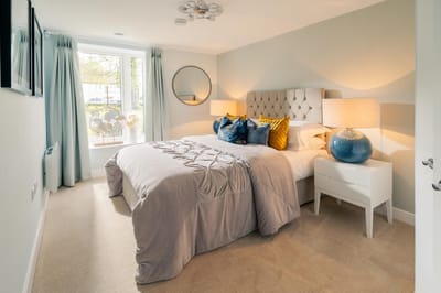 Well-decorated bedroom in a modern setting