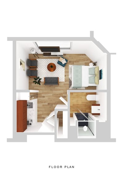 Architectural floor plan of a residential unit