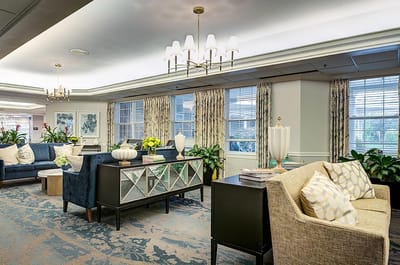 Bright and welcoming common area with comfortable seating