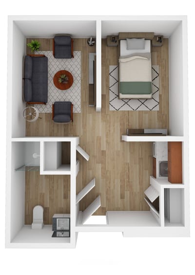 Layout of a private resident room