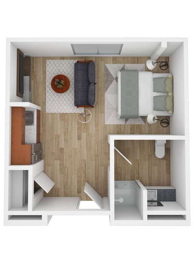 Interior layout of a resident room