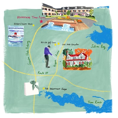 Illustrated map with local points of interest
