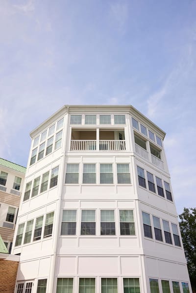 Exterior view of a senior living facility building