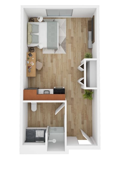 Floor plan of a private resident room