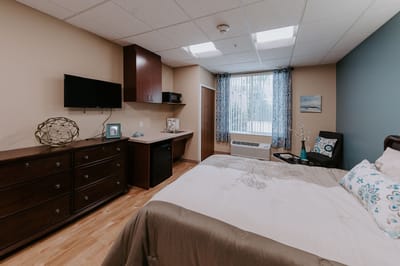 Cozy private resident room in assisted living facility