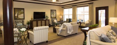 Bright common area with comfortable seating