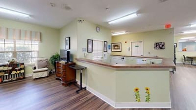Interior view of a common area in the facility