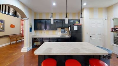 Interior view of a community kitchen area