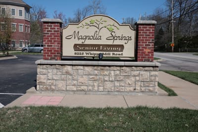 Sign for Magnolia Springs Senior Living facility