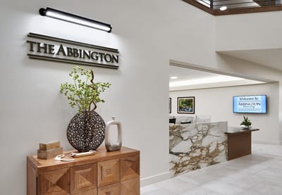 Bright interior lobby with welcoming decor