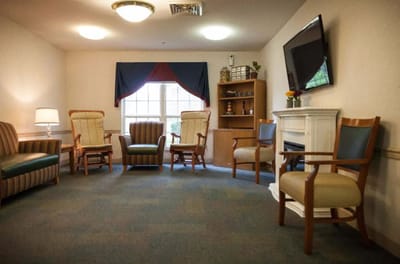 Common area with seating and a television
