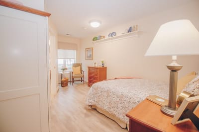 Cozy private resident room with warm lighting