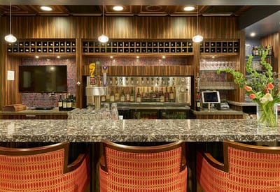 Interior bar area with modern decor and seating
