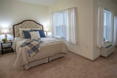 Bright, cozy bedroom with natural light
