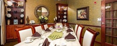 Elegant dining room set for a meal