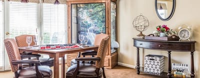 Cozy common area with game table and decor