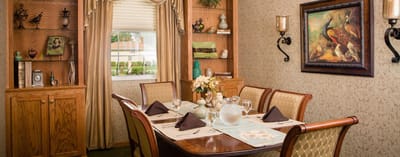 Elegant dining room set for a meal