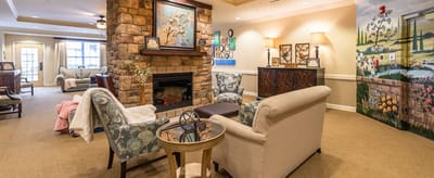 Cozy common area with seating and decor