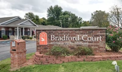 Exterior sign of Bradford Court assisted living facility