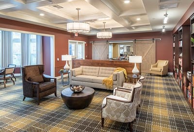 Bright and welcoming common area in the facility