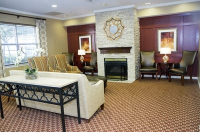 Cozy interior lounge area with seating and decor
