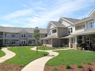 Pathway and landscaped area of the facility exterior