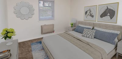 Stylish interior of a resident room with decor