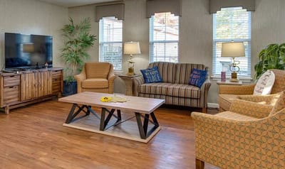 Comfortable lounge area with seating and decor