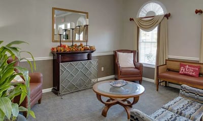 Bright common area with comfortable seating