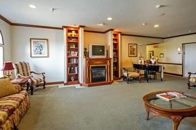 Common area with seating and a piano