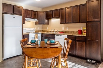 Modern kitchen setup in a senior living facility