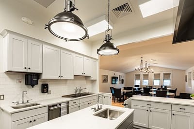 Interior view of a modern kitchen space