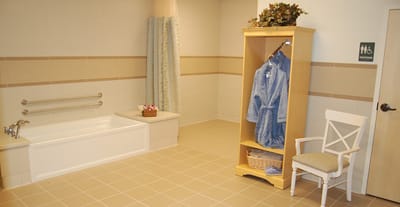 Clean and accessible bathroom with amenities