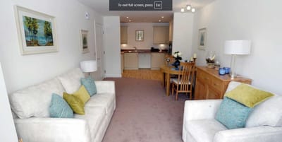 Interior view of a living area with furniture and decor