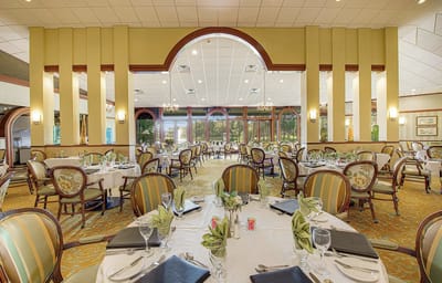 Elegant dining room set for a meal
