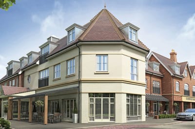 Exterior view of a senior living facility building