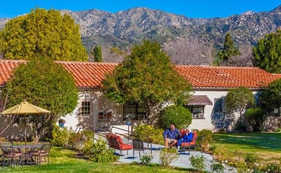 Residents enjoying time together in the garden